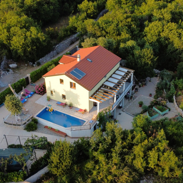 Dnevni boravak, Villa Jozi, Villa Jozi s bazenom u šumi, Gabonjin, otok Krk Gabonjin